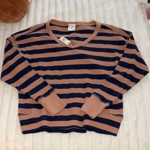 Aeries Striped V-Neck Sweater